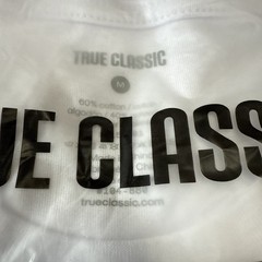 2 Pack True Classic Men’s White Crew Neck T Shirts – Size M