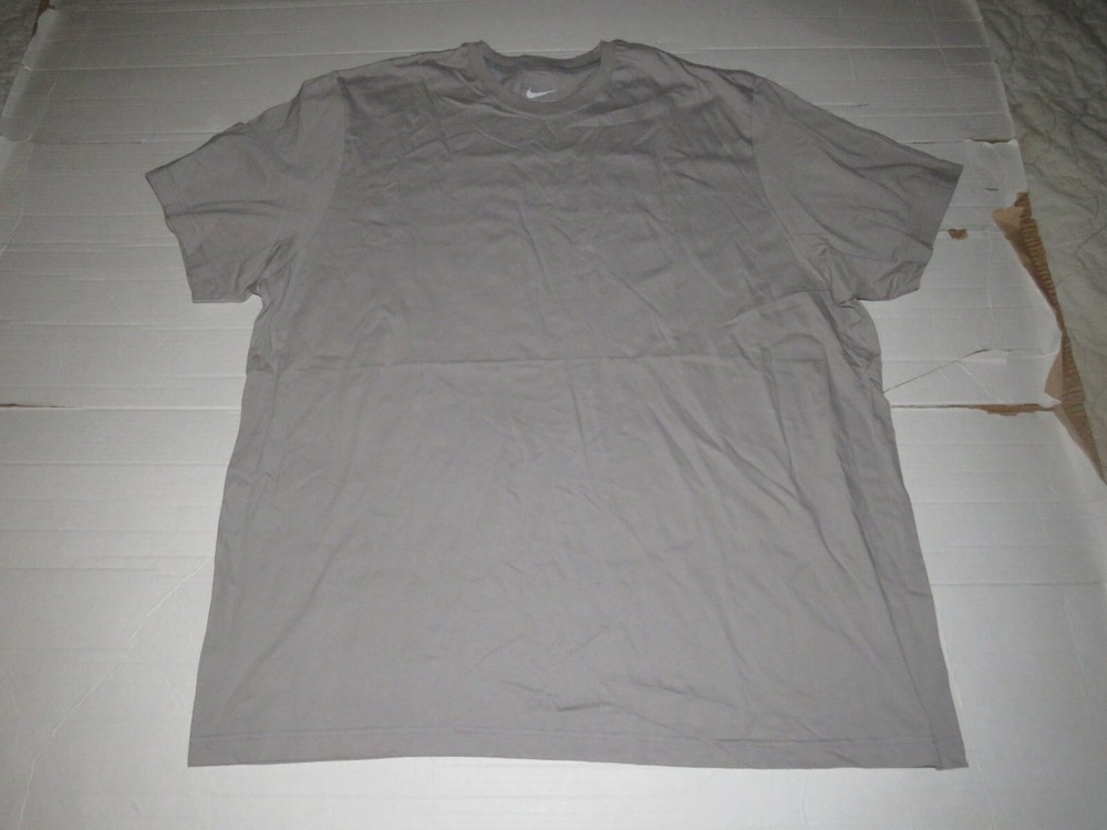 Nike Standard Fit Gray Big And Tall Plain Blank Irregular T Shirt Size 4XL