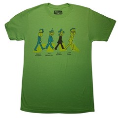 Freaker Beatles Abbey Road Parody T-Shirt Mens Small Green Casual Graphic Tee