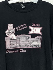 Rare Oklahoma Sooners Big 12 Farewell Tour T-Shirt, Black, Double Sided, Size XL