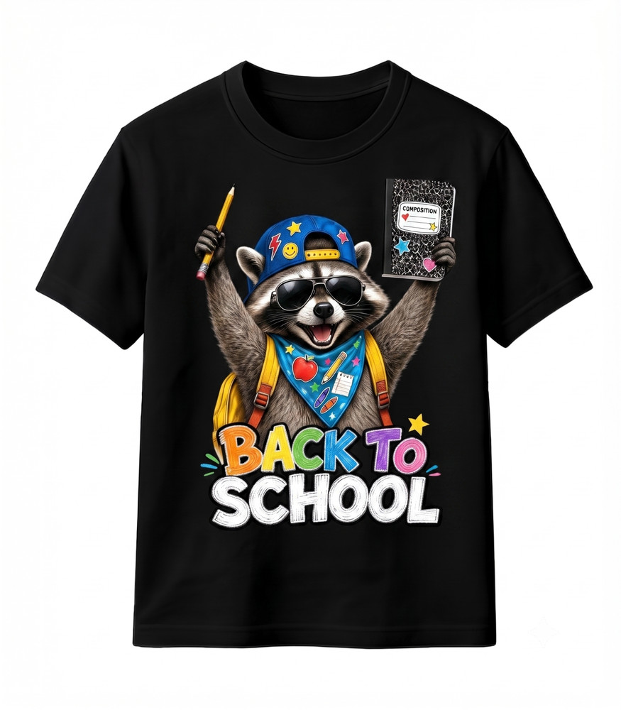 Guess Who’s Back Teacher T Shirt Funny Raccoon Back To School Graphic Black Tee