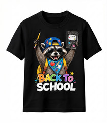 Guess Who’s Back Teacher T Shirt Funny Raccoon Back To School Graphic Black Tee