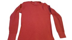 Carbon Thermal Shirt Mens Size M Solid Red Long Sleeve Cotton Trendy Warm Layers