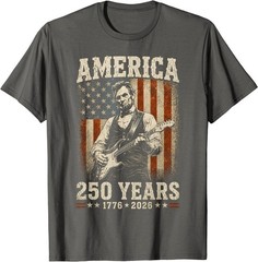 Abraham Lincoln Playing Guitar 4th July 250th Anniversary T-Shirt