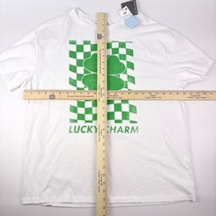 Grayson Threads Hello Gorgeous Lucky Charm T Shirt Mens Sz S/M Green White S/S