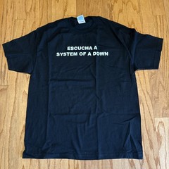 Vintage 2003 Escucha A System Of A Down XL Black Band T-Shirt Steal this Album
