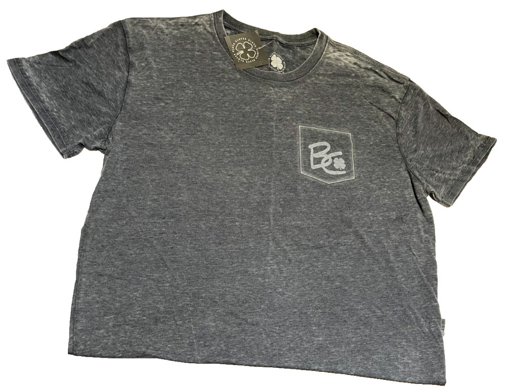 Men’s XL Black Clover BC Faux Pocket Gray Burnout T-Shirt NWT