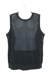 Murano Wanderin West Mesh Tank Top XXL Black Sleeveless Knit NWT