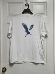AMERICAN EAGLE White Logo Short Sleeve Tshirt, Men Large
