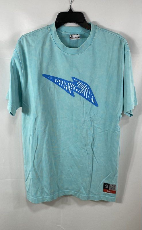 RTFKT Men’s Light Blue Human Graphic Mineral Wash Short Sleeve T-shirt Size S