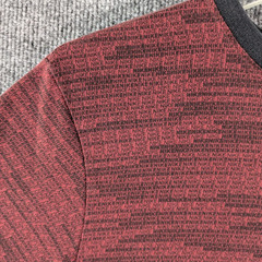 Nike AOP Shirt Mens XL Maroon Dri-Fit Spell Out All Over Print Short Sleeve