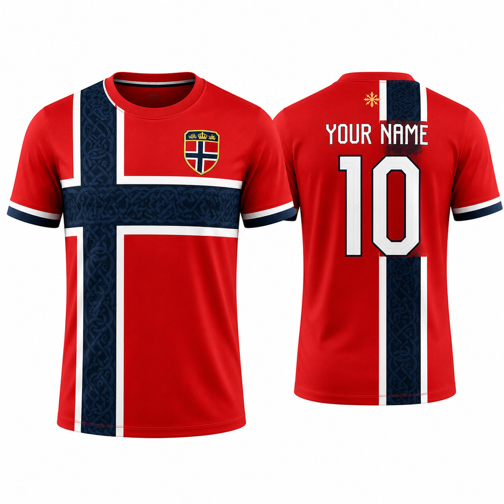 Custom Norway Soccer Jersey Personalized Name Number Football Shirt