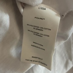 Cuts Clothing Mens Curve-Hem T-Shirt White PYCA Pro Crew Neck XL Gym Work Out