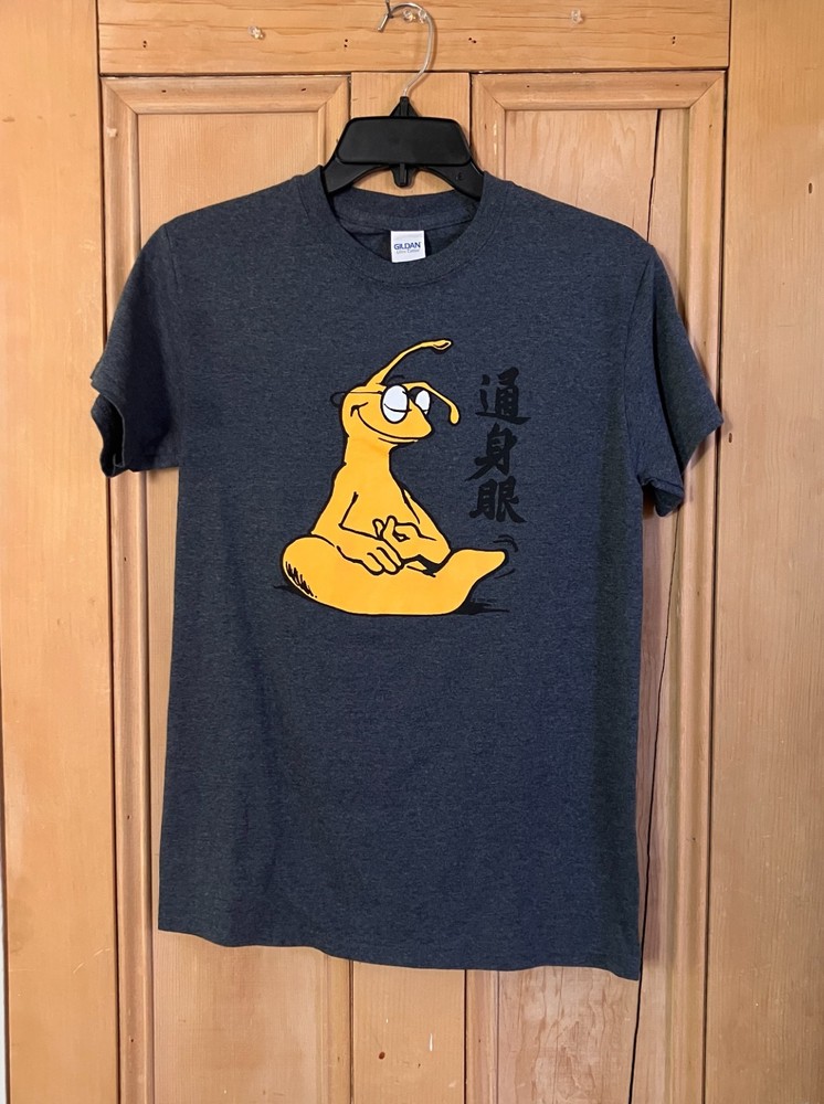 Gildan Mens Vintage 1997 UC Santa Cruz Zen Banana Slug Shirt Small Blue SP EXC