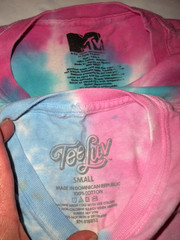 #4- 2 Tie-Dye T-shirts Hawaiian Punch Tee Luv & MTV mushroom guy
