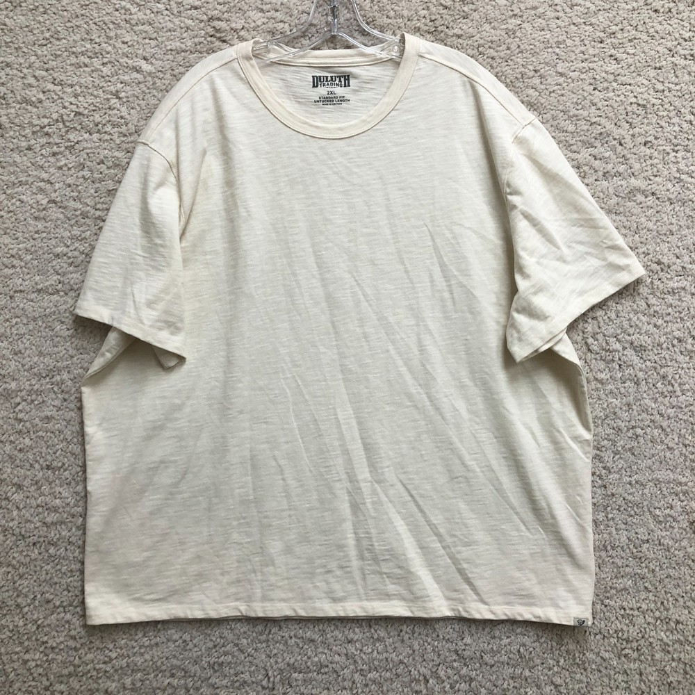 Duluth Trading Shirt 2XL Adult Beige Standard Fit Untucked Length Pullover Mens