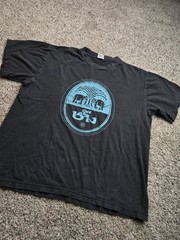 Vintage Chang Beer Thailand T Shirt Medium Men Black Short Sleeve Distressed Y2K
