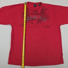 Karl Kani Gold Shirt Mens 2XL Red Wings Textured Graphic Grunge Y2K Skater
