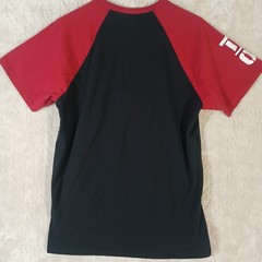True Religion World Tour Buddha Graphic Raglan T-Shirt Black Red Size Medium
