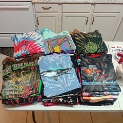 Bulk Lot 48 Tie Dye Shirts Size Large Assorted Graphics Sports Anime Festival #2