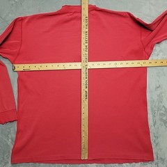 Vintage Eddie Bauer Henley Shirt Men L Red Ribbed Knit Distressed Grandpa Logger