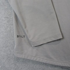 BYLT Mens Performance Shirt XL Light Gray Long Sleeve Performance Crew Stretch