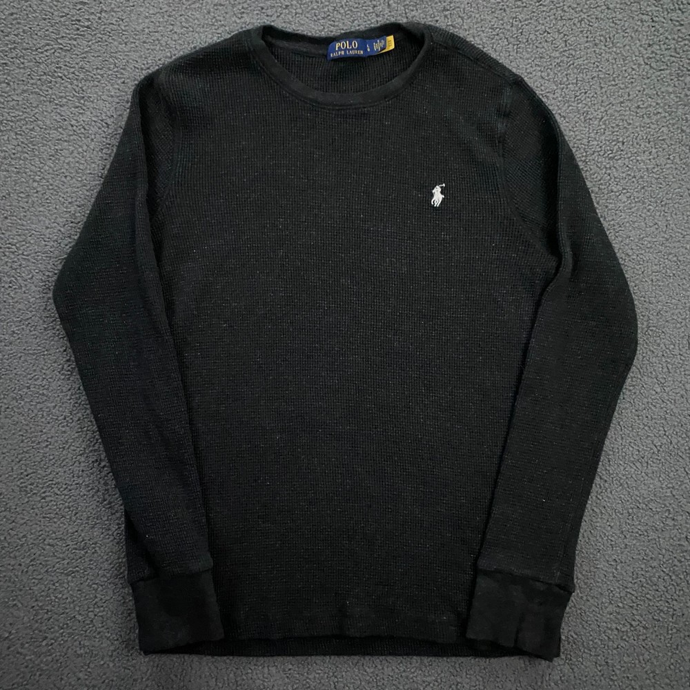 Polo Ralph Lauren Waffle Knit T-Shirt Mens Large Stretch Pony Sleep Lounge Gray