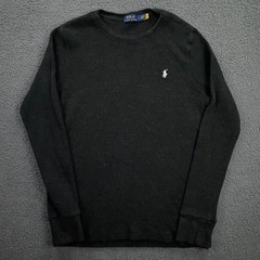 Polo Ralph Lauren Waffle Knit T-Shirt Mens Large Stretch Pony Sleep Lounge Gray