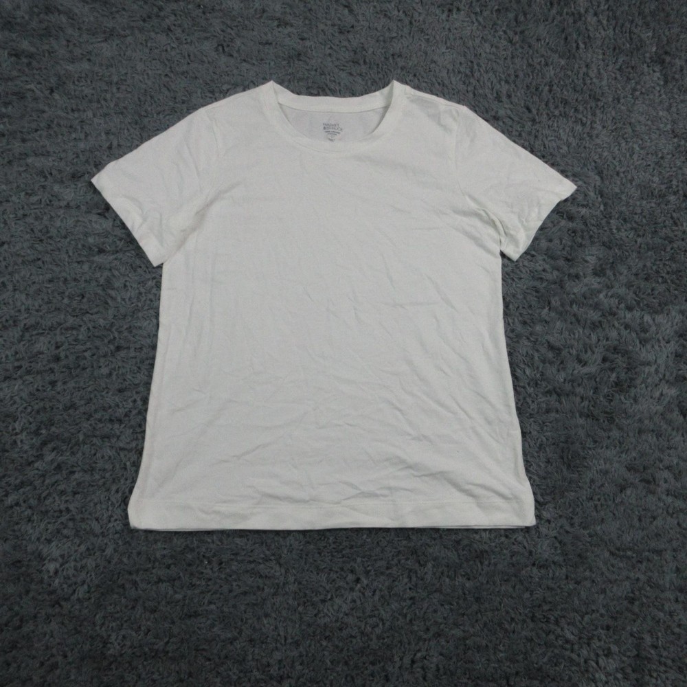 Market & Spruce Shirt Mens S White Crew Neck Tagless 100% Organic Cotton NWT
