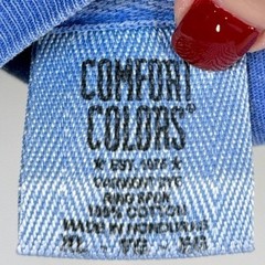 Comfort Colors Turks & Caicos Pirate Dog Graphic T Shirt XXL Garment Dyed Blue