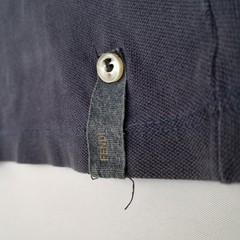 Fendi Mens Blue Cotton Polo Shirt Size L