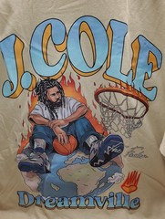 Dreamville The Fade J. Cole Gildan XL Cotton Tan T- Shirt Has Several Spots