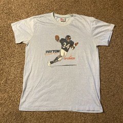 Vintage 80s Chicago Bears Walter Payton T Shirt Sz M Blue Garan NFL Caricature