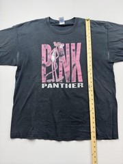 Vintage Pink Panther Shirt Mens XL Black Cartoon Graphic Tee Preshrunk VTG