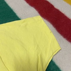Vintage Maasai Women Shirt Men’s L Heidi Lange Art Africa Kenya Yellow Cotton