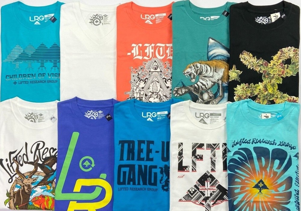 Men’s LRG Lifted Research Group Premium Fit Cotton T-Shirt Sizes S, M