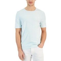 Alfani Men’s Tonal Wave Jacquard T-Shirt, Beach Glass Small $50