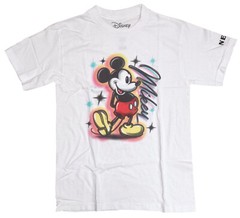 Neff Disney Mickey Mouse Airbrush Art Men’s White T-Shirt New
