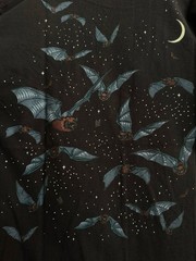 Vintage 90s Bat Moon Night Sky Double Side Single Stitch Fruit of the Loom XL