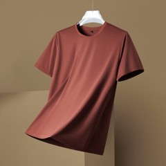 Summer fashion Men Mulberry Silk T-Shirt Short Sleeve Luxury Soft Breathable Tee