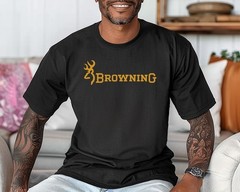 Browning Logo T-Shirt 2nd Amendment Pro Guns Firearms Premium Comfort Colors Tee