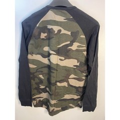 CSG Champs Sports Gear Mens Medium Camo Raglan Long Sleeve T-Shirt Green Black