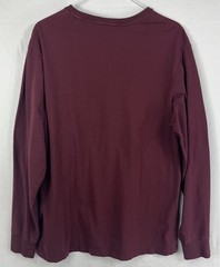 Cremieux Slim Fit Mens L Burgundy Long Sleeve T-Shirt Cotton Spandex Logo 38