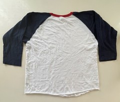 LAT Men’s Size L Red White & Blue 3/4 Sleeve Baseball Raglan Tee