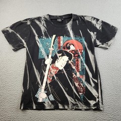 Samurai Ukiyo-e Shirt Mens Medium Black Tie Dye Japanese Art Graphic Tee