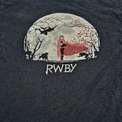 RWBY Shirt Mens Large Black Anime Rooster Teeth Ruby Rose Grimm Graphic Tee