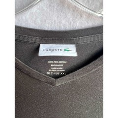 Lacoste Mens Black Pima Cotton V-Neck Long Sleeve T-Shirt Regular Fit XXL FR 7