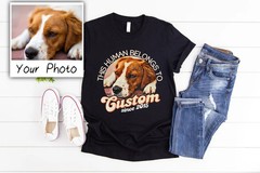 Custom Dog Photo Comfort Tee Personalized Pet Picture Shirt