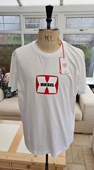 Diesel T-Diegor K47 T-Shirt Men’s 2XL White Regular Fit BNWT Graphic