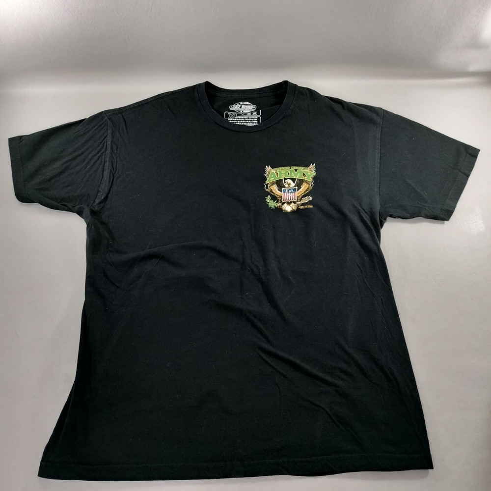 7.62 Designs US Army American Soldiers Black Graphic T-shirt Mens Size XL